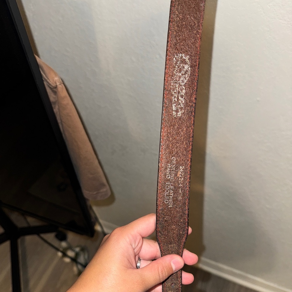 Nocona Distressed Brown Leather Belt